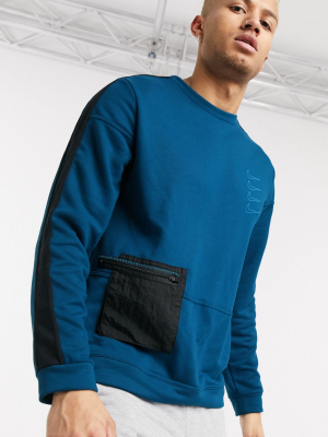 Nike Training Sport Clash Sweatshirt In Blue