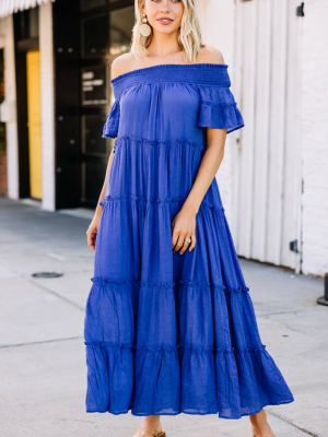 Create Your Joy Royal Blue Tiered Midi Dress