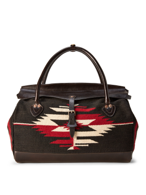 Handwoven Jacquard & Leather Bag