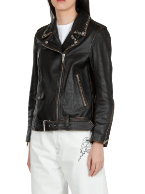 Golden Goose Deluxe Brand Studded Leather Biker Jacket