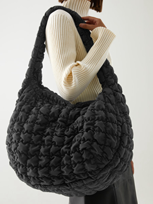 Recycled Polyester Quilted Oversized Shoulder Bag