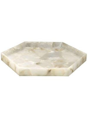 Antonia Large Tray In Alabaster