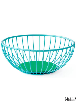 Iris Wire Basket Light Blue And Green Small