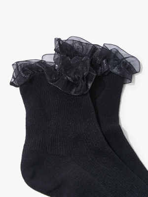 Ruffle-trim Crew Socks