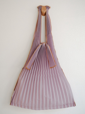 Small Pleated Pleco Tote Bag - Purple