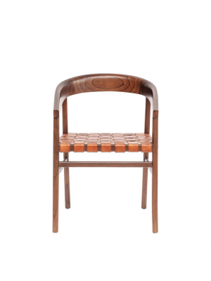 Cedar Wood & Woven Leather Chair