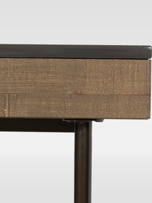 Reclaimed Wood & Lacquer Desk - Charcoal