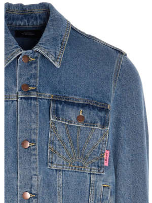 Paccbet Graffiti Logo Embroidered Denim Jacket