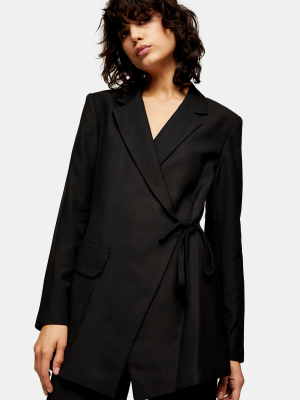 **black Wrap Suit By Topshop Boutique