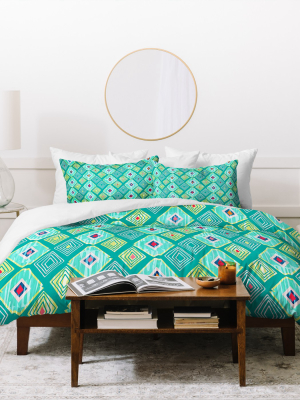 Green Iveta Abolina Morocco On My Mind Ii Duvet Cover (queen) - Deny Designs