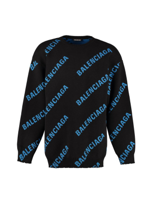 Balenciaga Logo Intarsia Sweater