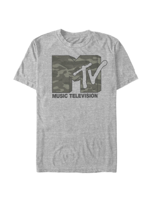 Men's Mtv Camouflage Logo T-shirt