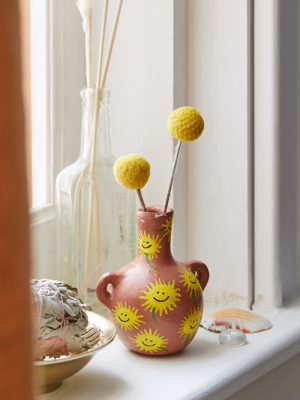 Sunflower Mini Papier-mâché Bud Vase Figure