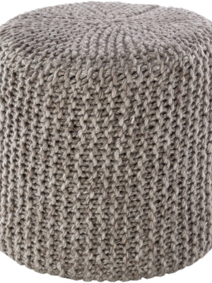 Prado Knitted Pouf In Camel