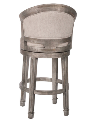 36" Monae Swivel Barstool Distressed Dark Gray/woven Gray - Hillsdale Furniture