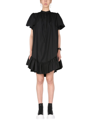 Alexander Mcqueen Ruffle Trim Midi Shirt Dress