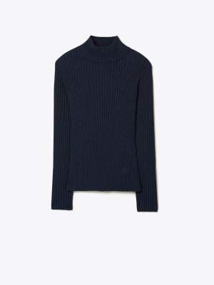 Ribbed Soft Tech Knit Turtleneck