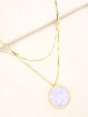 Cloud Nine Resin Pendant & Gold Chain Layered Necklace