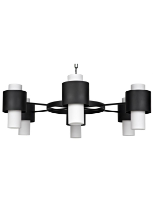 Socrates Chandelier, Metal W/black Finish