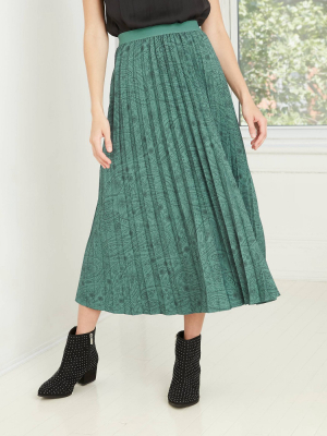 Women's Paisley Print A-line Pleated Skirt - A New Day™