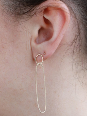 Long Oval Drop Earrings