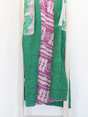 Connected Goods One-of-a-kind Kantha Quilted Throw Blanket No. 02886