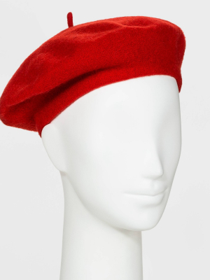 Women's Wool Knit Beret - Wild Fable™ - Red One Size