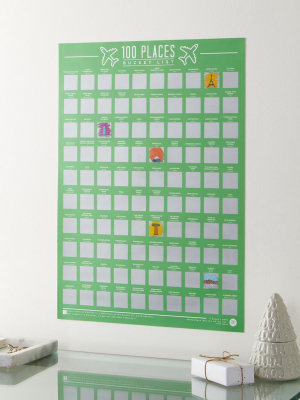 100 Places Bucket List Scratch-off Poster