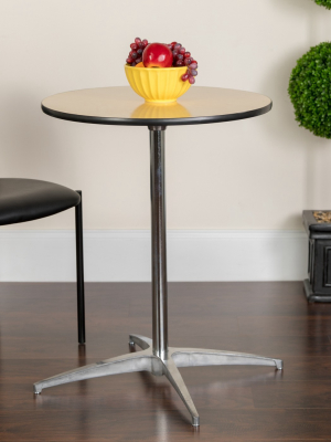 Flash Furniture 30'' Round Wood Cocktail Table With 30'' And 42'' Columns