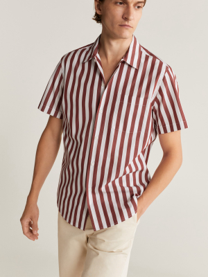 Regular Fit Striped Cotton Shirt