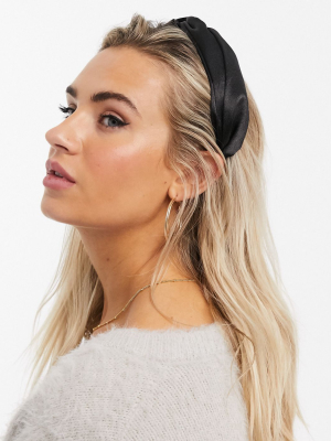 Liars & Lovers Knotted Headband In Black Satin