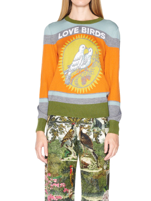 Love Birds Cashmere Crewneck Pullover
