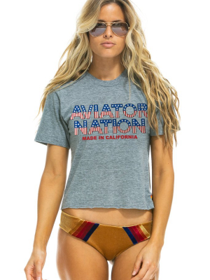 Patriot Boyfriend Tee - Heather Grey