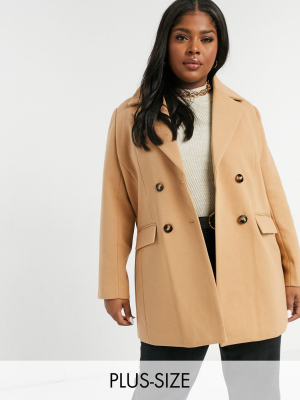 Fashion Union Plus Double Breasted Pea Coat