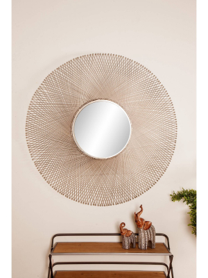 45" X 45" Round Iron Framed Wall Mirror - Olivia & May