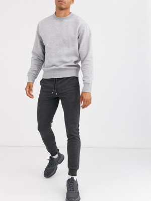 Asos Design Skinny Sweatpants In Charcoal