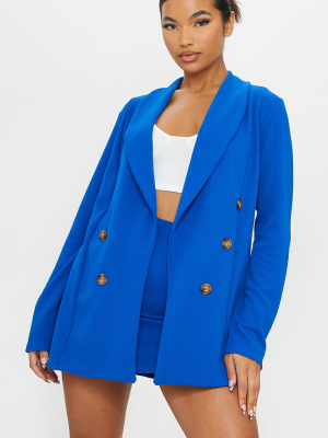 Cobalt Oversized Button Detail Blazer