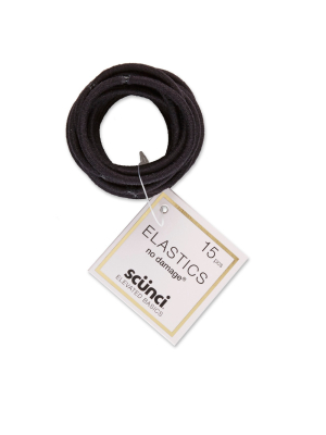 Scunci No Damage Elastics - Black - 4mm/15ct