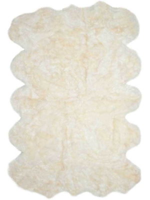 Sheepskin Hand Woven White Area Rug
