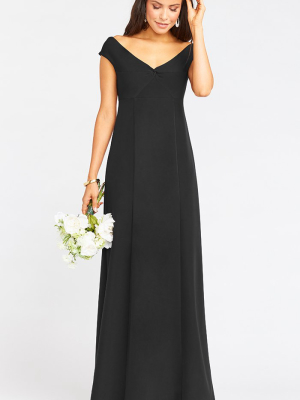 Zurich Knot Gown ~ Black Stretch Crepe