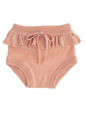 Tocoto Vintage Knit Bloomer With Ruffles - Pink