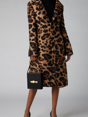 Leopard-print Mohair Coat