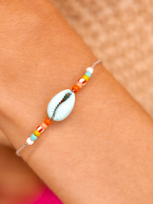 Candy Coated Cowrie Slider Bracelet