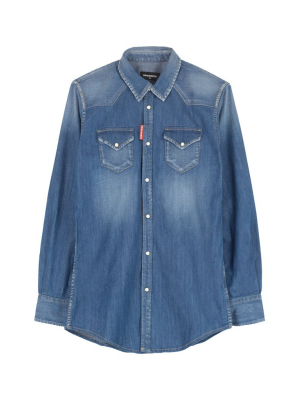 Dsquared2 Kids Logo Tag Denim Shirt