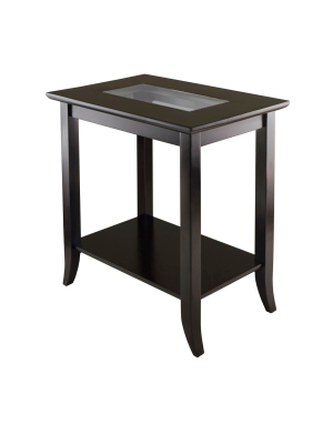 Genoa End Table Glass Top Espresso - Winsome