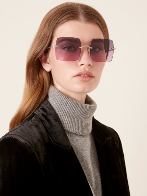 Oishe Oversized Rimless Sunglasses