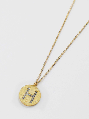 The "h" Initial Necklace In Gold