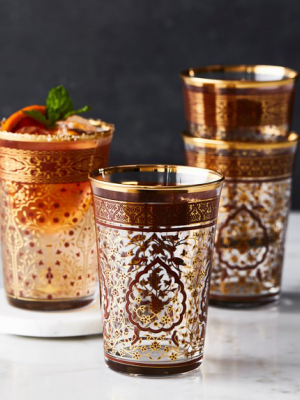 Gold Mosaic Tumblers, Set Of 4