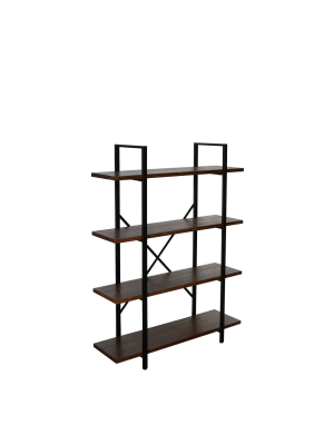 54.9" Graham 4 Shelf Etagere Bookshelf Walnut Brown - Summerland Home