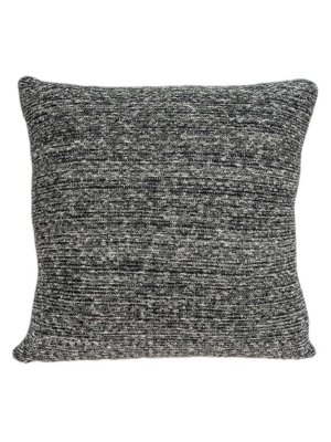 Square Gray And Black Weave Accent Pillow Cover